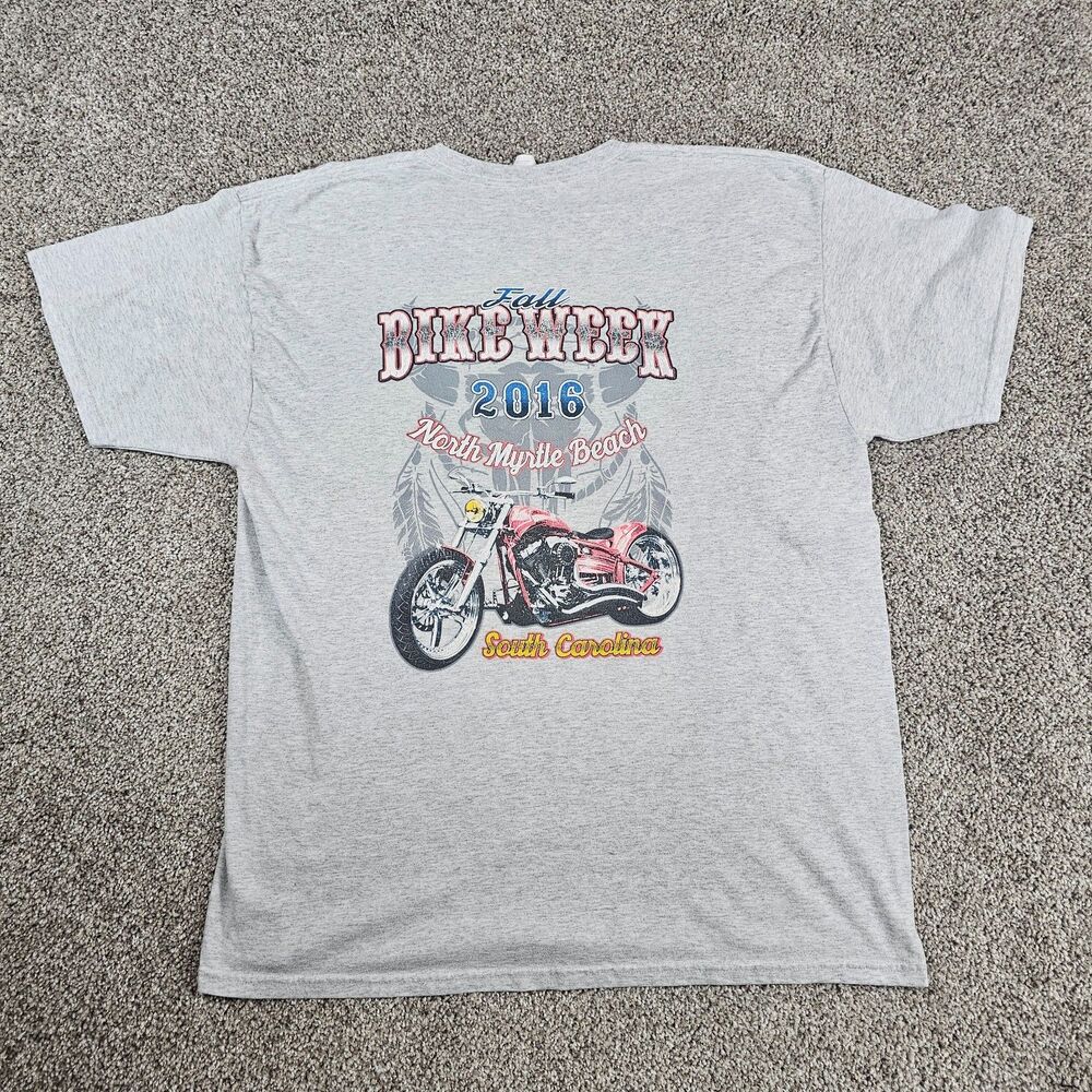 Bike Week Shirt Mens XL Gray Myrtle Beach 2016 Motorcycle Biker Fall Rally